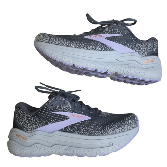 Brooks Ghost Max 2 Ebony/Sweet Lavender/Alloy Women Running Shoes Sz 8.5 - Picture 1 of 11